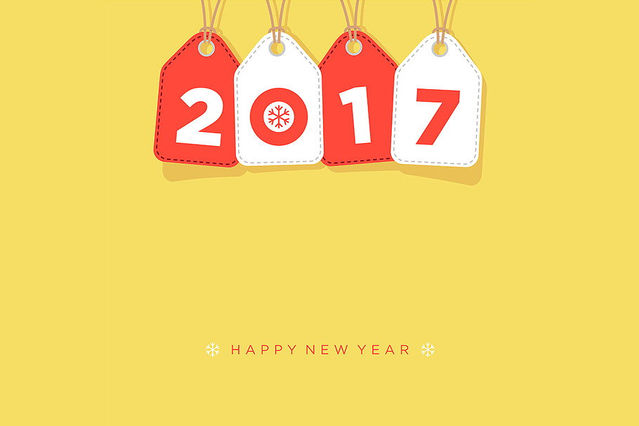 2017 New year greeting card in Illustrations - product preview 8