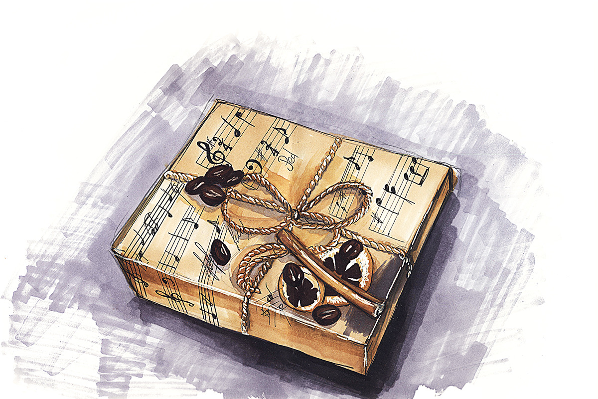 marker sketch. gift box. png  in Illustrations - product preview 8