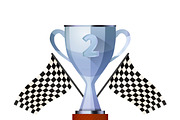 Glossy winner cup for second place