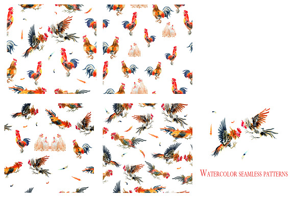 Chicken Farm watercolor illustration in Illustrations - product preview 2