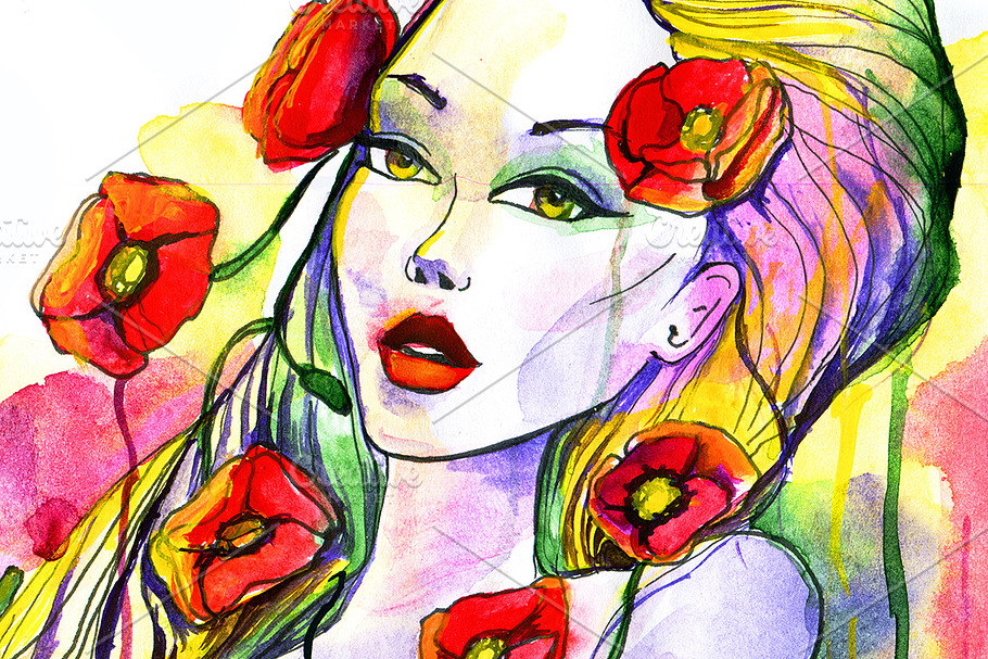 Watercolor beauty in Illustrations - product preview 8