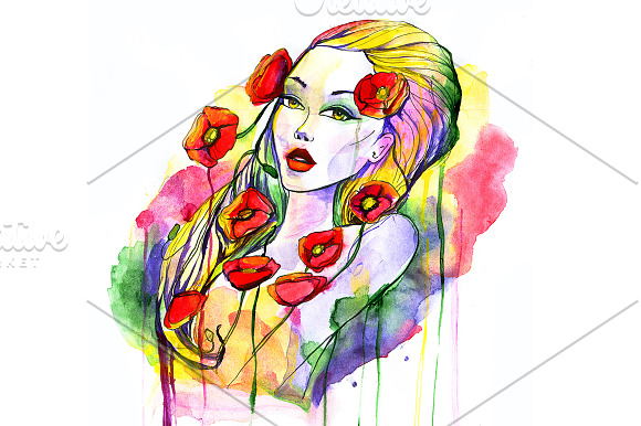 Watercolor beauty in Illustrations - product preview 1