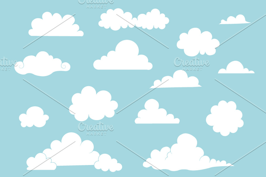 Cartoon Cloud Collection in Illustrations - product preview 8