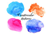 4 watercolor textures in 1 file JPEG
