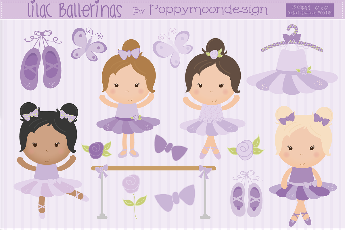 Lilac Ballerinas in Illustrations - product preview 8