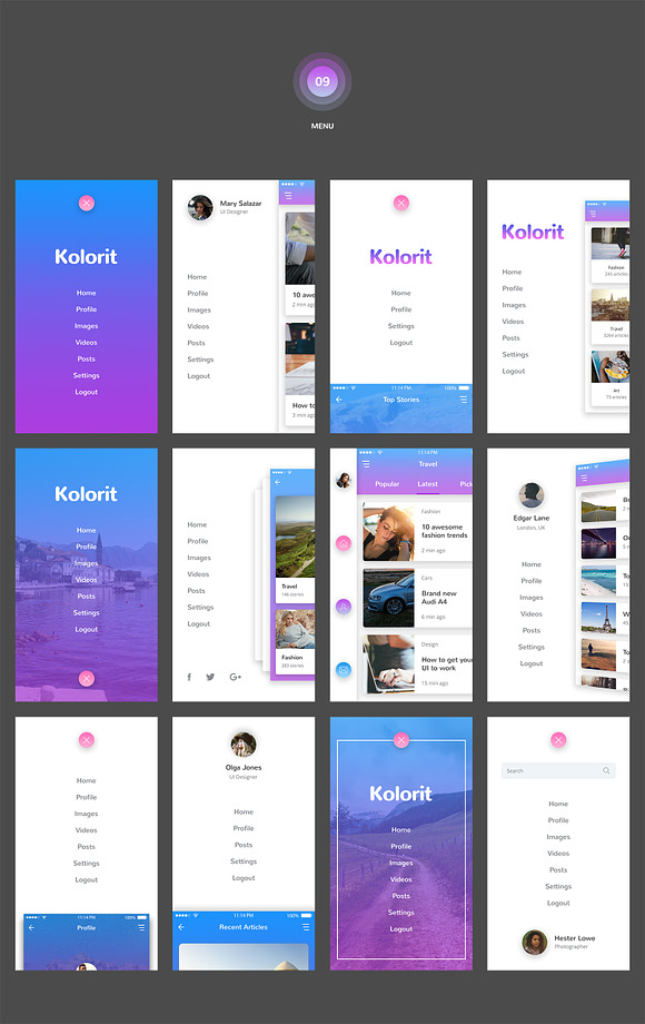 Kolorit Mobile UI Kit in App Templates - product preview 10
