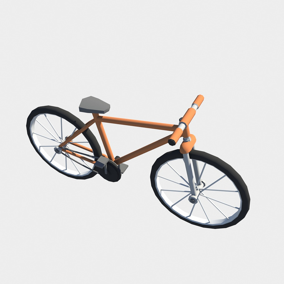 bicycle low poly in Vehicles - product preview 2