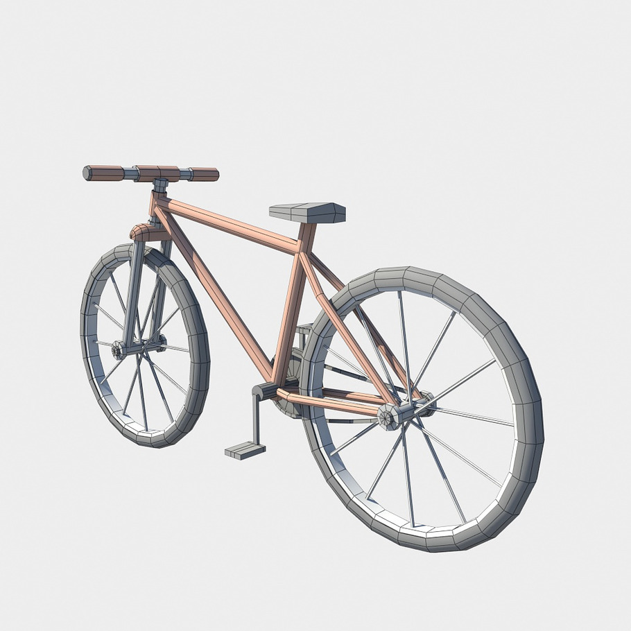 bicycle low poly in Vehicles - product preview 4