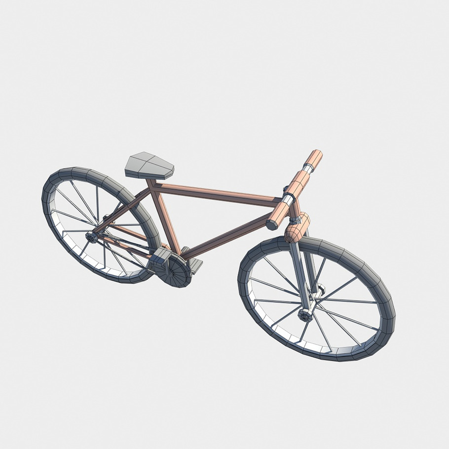 bicycle low poly in Vehicles - product preview 5