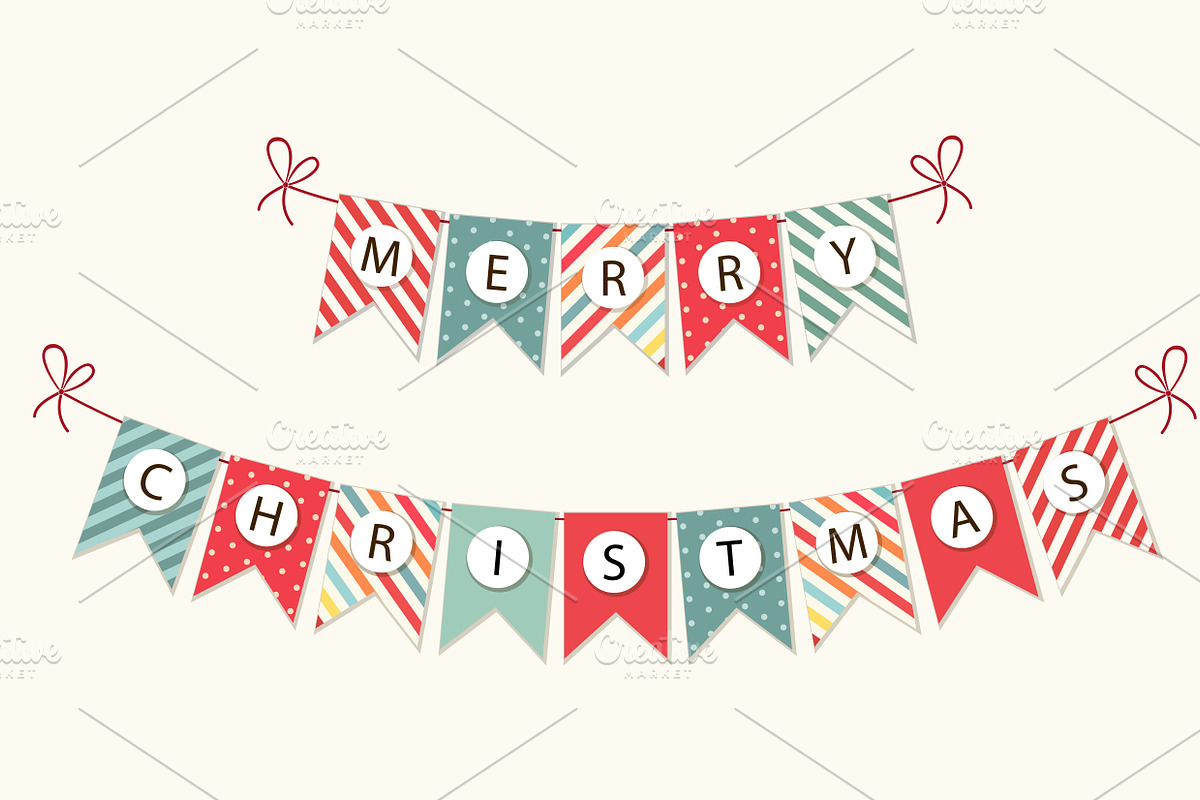 Winter holidays bunting in Illustrations - product preview 8