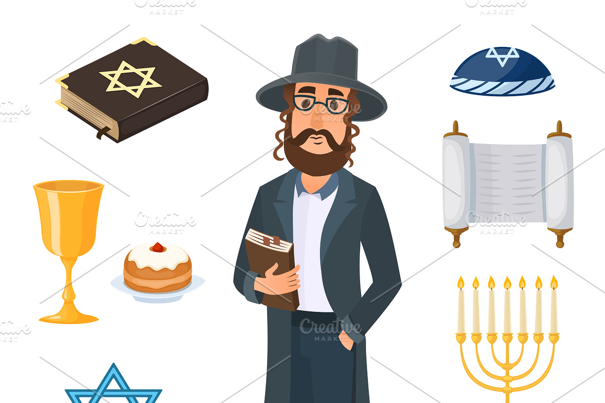 Judaism church traditional symbols in Illustrations - product preview 8