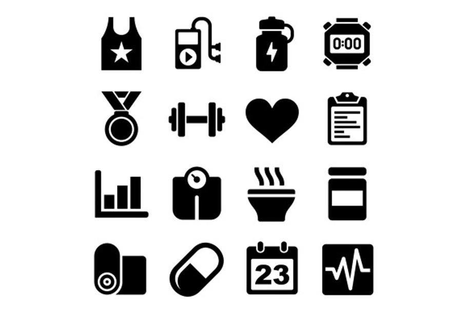 Fitness and Health Icons Set