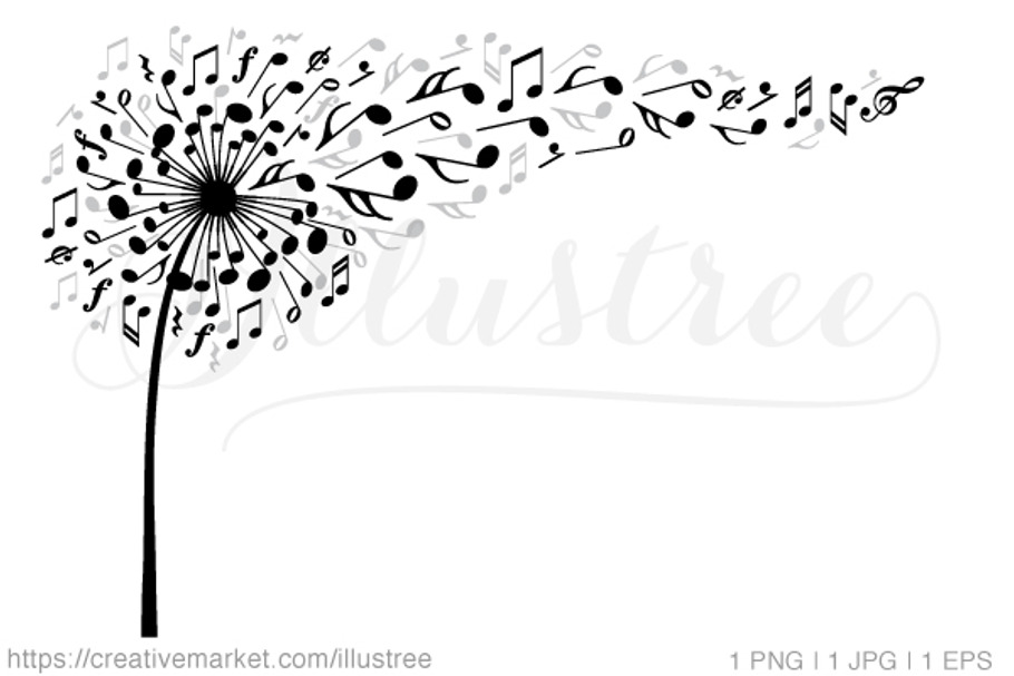 Music dandelion, vector in Illustrations - product preview 8