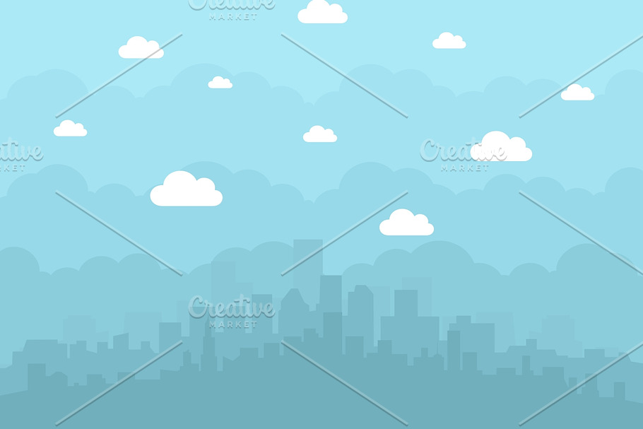 City is flat in Illustrations - product preview 8
