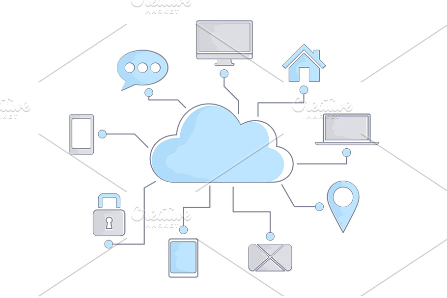 Internet cloud in Illustrations - product preview 8