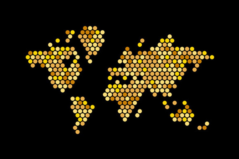 Dotted Colors World Map in Patterns - product preview 8