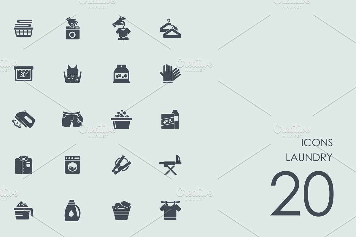 Laundry icons in Laundry Icons - product preview 8