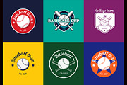 Vintage baseball logos and badges.