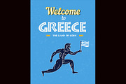 Greece runner with flag poster.