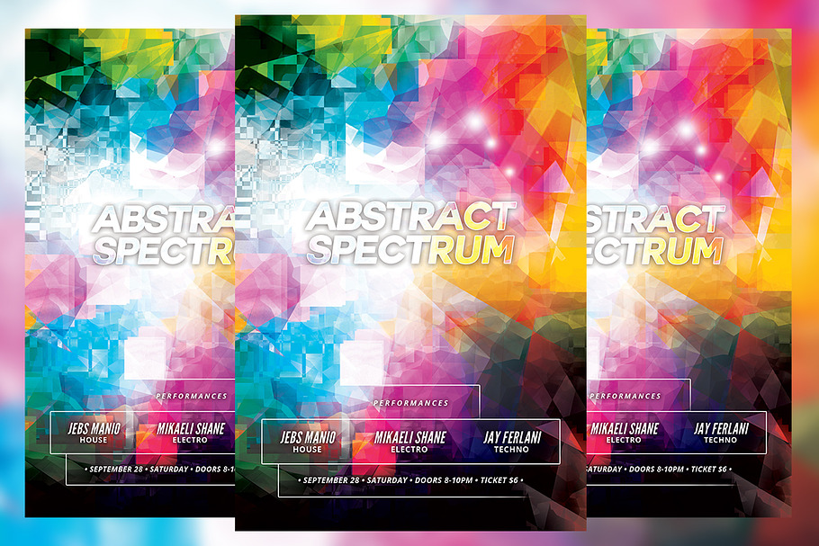Abstract Spectrum Club Flyer