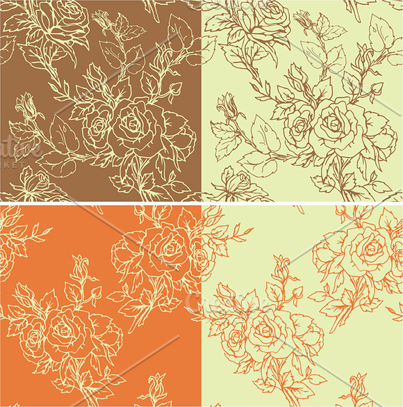 Floral Seamless Pattern with roses in Patterns - product preview 1