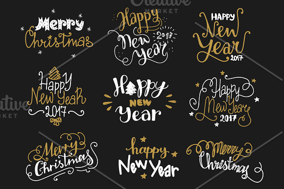 Xmas & New Year Lettering Set in Illustrations - product preview 1