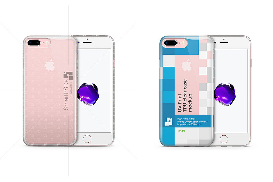 iPhone 7 Plus TPU Clear Phone Mockup in Product Mockups - product preview 8