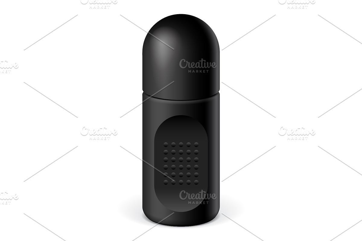 Realistic Black Cosmetics bottle in Product Mockups - product preview 8