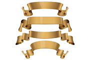 Gold Glossy vector ribbons