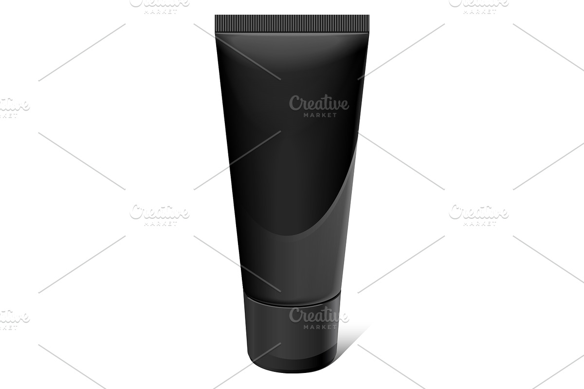 Black Realistic tube in Product Mockups - product preview 8