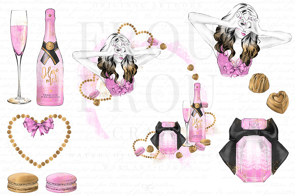 Hot Pink Valentine Girl Clip Art in Illustrations - product preview 1
