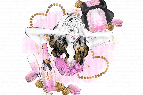 Hot Pink Valentine Girl Clip Art in Illustrations - product preview 2
