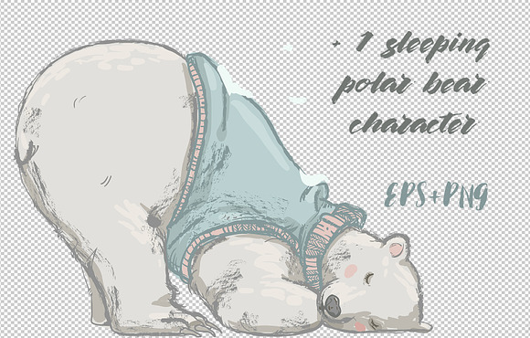 polar bear and hares in Illustrations - product preview 2
