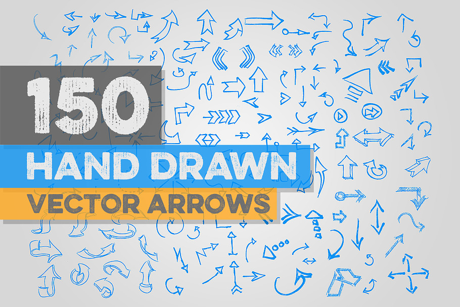 150 Hand Drawn Vector Arrows in Objects - product preview 8