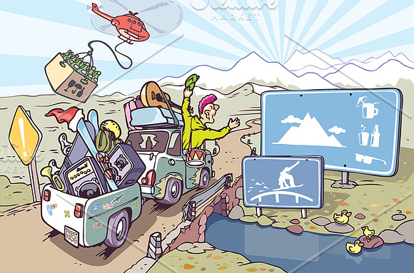 Road Trip to Mountains in Illustrations - product preview 1