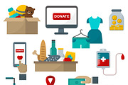 Donate help symbols charity vector