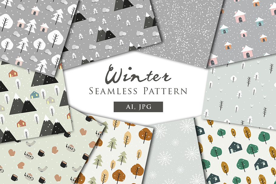 Winter - Seamless Patterns