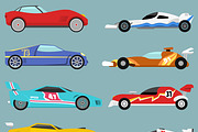 Side view sport car collection