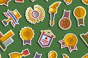 Seamless pattern with trophy