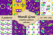 Mardi Gras seamless pattern 