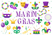 Collection of Mardi Gras carnival