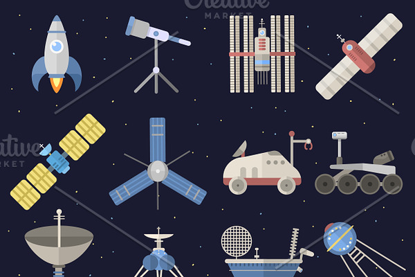 Stylish space vector icons