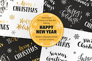 Christmas and New Year phrases set