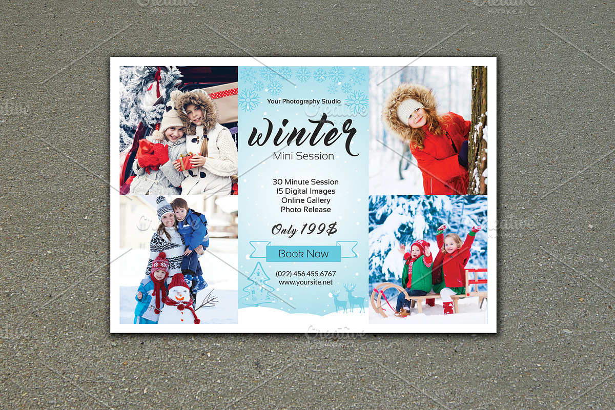Winter Mini Session Template-V459 in Flyer Templates - product preview 8