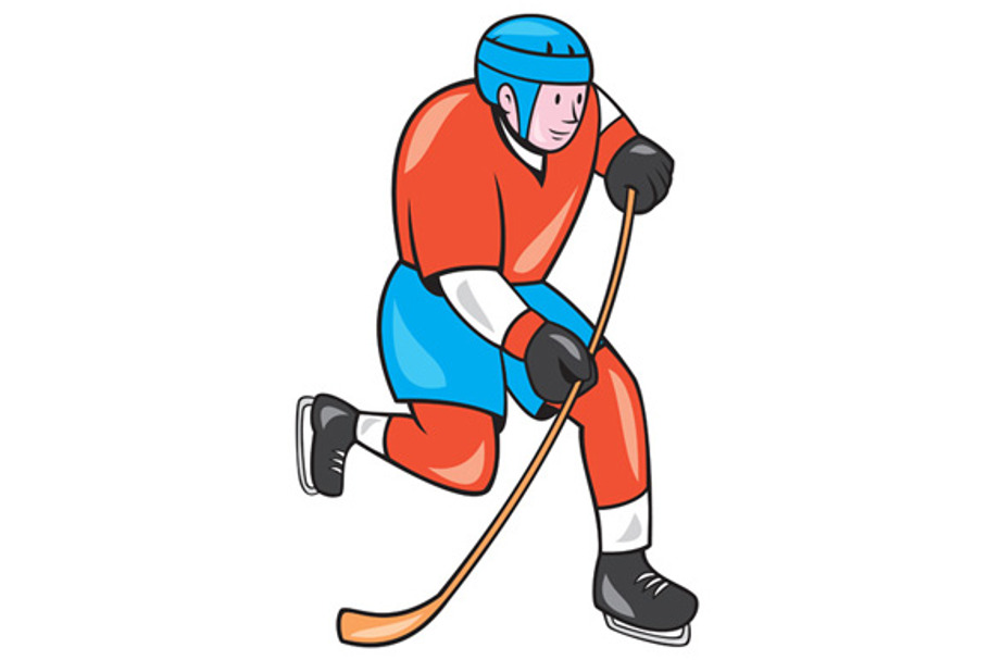 Ice Hockey Player With Stick Cartoon in Illustrations - product preview 8