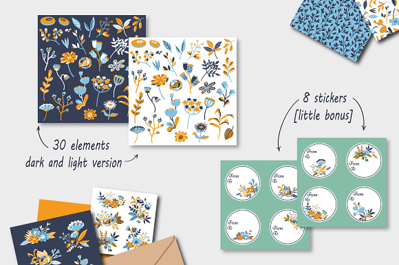 Bounty - vector floral set in Patterns - product preview 2