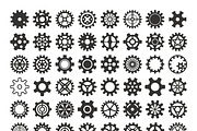 Vector black silhouette gears icons