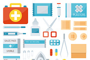 First aid kit isolated vector set