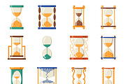 Transparent sandglass icons set