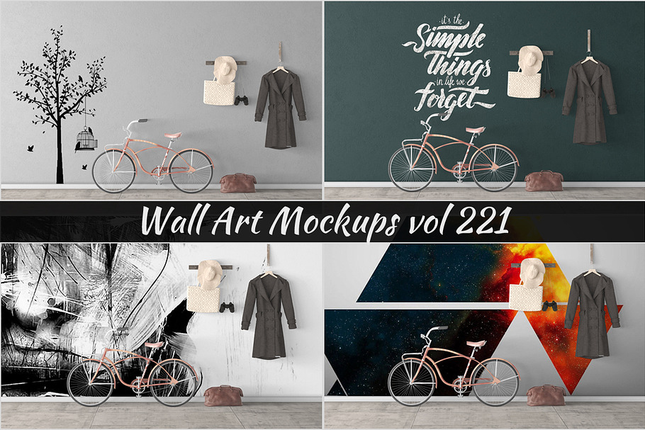 Wall Mockup - Sticker Mockup Vol 221 in Print Mockups - product preview 8